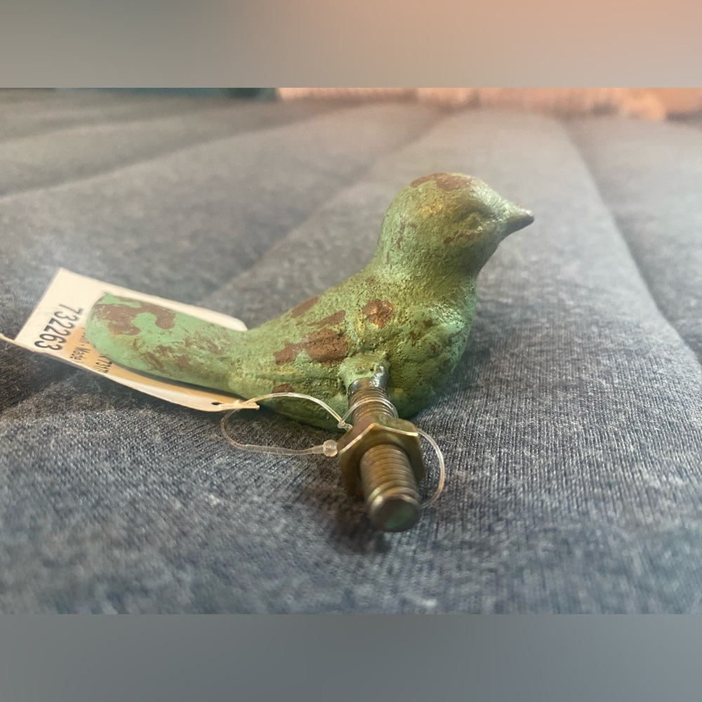 Set of four teal colored bird drawer pulls/knobs